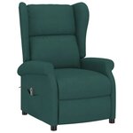 vidaXL Fauteuil inclinable électrique à oreilles vert foncé tissu