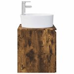 vidaXL Vanité de lavabo mural Chêne fumé 49 5 x 44 5 x 65 cm
