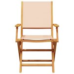 vidaXL Chaises de jardin lot de 2 beige bois d'acacia massif et tissu