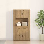 vidaXL Meuble Haut Chêne Artisan 80x33x150 cm Bois d'Ingénierie