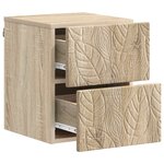 vidaXL Cabinet de chevet mural 2 Pièces Chêne Sonoma 34 5 x 33 x 40 cm