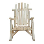 Fauteuil de jardin Adirondack à bascule rocking chair style néo-rétro assise dossier ergonomique bois naturel de pin
