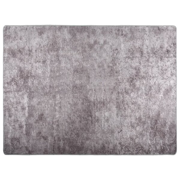 vidaXL Tapis lavable gris 400x300 cm antidérapant