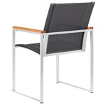vidaXL Chaises de jardin lot de 2 Textilène et acier inoxydable Gris