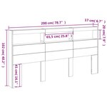 vidaXL Armoire tête de lit avec LED chêne marron 200x17x102 cm