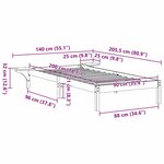 vidaXL Cadre de lit avec tables de chevet Marron Marron