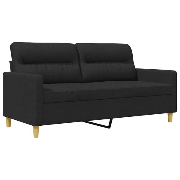 vidaXL Canapé à 2 places Noir 140 cm Tissu