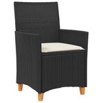 vidaXL Ensemble de 9 Chaises de Salle à Manger de Jardin avec Coussins Noir en Rattan Poly