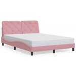 vidaXL Cadre de lit avec lumières LED rose 120x200 cm velours