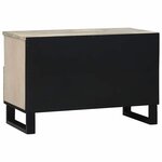 vidaXL Cabinet TV Blanc 70 x 33 x 46 cm bois de manguier massif