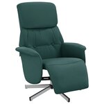 vidaXL Fauteuil inclinable avec repose-pieds vert foncé tissu