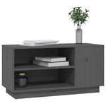 vidaXL Meuble TV Gris 80x35x40 5 cm Bois de pin massif