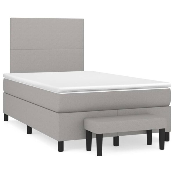 vidaXL Sommier à lattes de lit avec matelas Gris clair 120x200cm Tissu