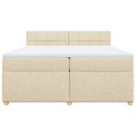 vidaXL Sommier à lattes de lit avec matelas Crème 200x200 cm Tissu