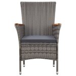 vidaXL Salon de jardin 5 Pièces avec coussins Résine tressée Gris