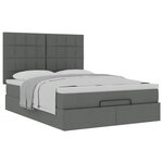 VidaXL Cadre de lit ottoman avec matelas gris foncé 140x200 cm tissu