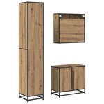 vidaXL Ensemble de mobilier de salle de bain 3 Pièces Chêne artisanal