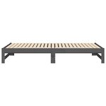 vidaXL Lit coulissant Gris 2x(100x200) cm Bois de pin massif