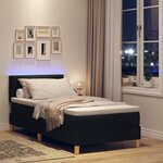vidaXL Lit à ressorts avec matelas Noir 80 x 200 cm tissu
