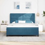 vidaXL Lit à ressorts avec matelas Bleu foncé 200 x 180 cm Polyester