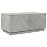 vidaXL Table basse avec lumières LED gris béton 90x50x40 cm