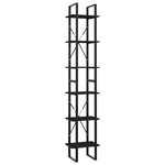 vidaXL Bibliothèque à 6 niveaux noir 40x30x210 cm bois ingénierie