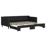 vidaXL Lit de jour avec gigogne sans matelas noir 90x200 cm