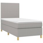 vidaXL Sommier à lattes de lit avec matelas Gris clair 100x200cm Tissu