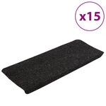 vidaXL Tapis d'escalier auto-adhésifs 15 Pièces 65x24 5x3 5 cm Anthracite