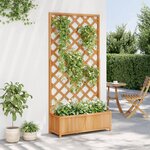 vidaXL Jardinière avec treillis marron bois massif de sapin