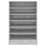 vidaXL Armoire à chaussures Gris béton 60x35x92 cm Bois d’ingénierie