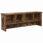 vidaXL Porte-manteau mural avec étagère Chêne fumé 75 x 16 x 26 cm
