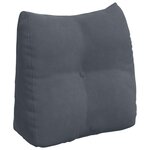vidaXL Coussin de Dos Gris foncé 45 x 24 x 50 cm Velours