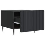 vidaXL Table basse avec tiroir Noir 49 x 50 x 42 cm Bois d'ingénierie