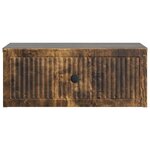vidaXL Cabinet de chevet avec tiroir Chêne fumé 49 x 34 5 x 20 cm