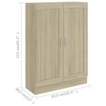 vidaXL Bibliothèque Chêne sonoma 82 5x30 5x115 cm Bois d'ingénierie