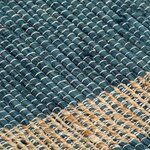 vidaXL Tapis fait à la main Jute Bleu 80x160 cm