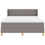 Lit à Ressorts vidaXL avec Matelas Taupe 140x200 cm Tissu