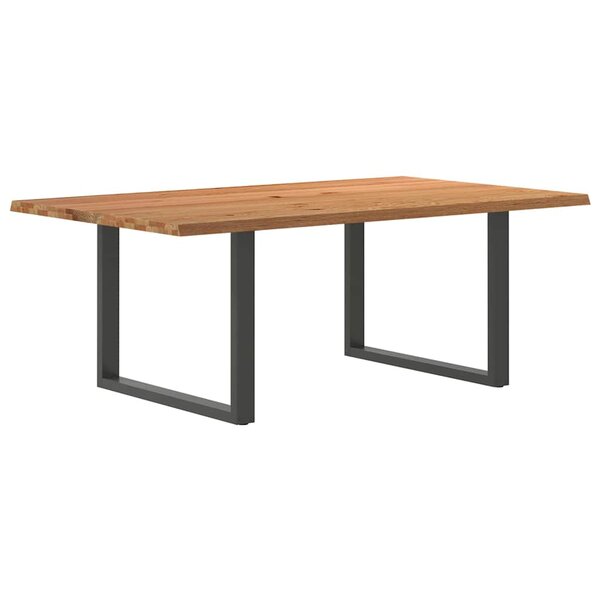 vidaXL Table à manger et bord naturel bois massif chêne rectangulaire