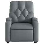 vidaXL Fauteuil de massage inclinable électrique gris similicuir