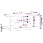 vidaXL Table basse gris béton 102x55x43 cm bois d'ingénierie