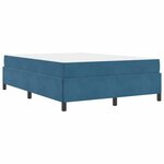 vidaXL Cadre de lit Bleu foncé et blanc 140 x 190 cm Velours