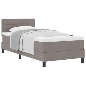 vidaXL Lit à ressorts avec matelas Taupe 90 x 190 cm tissu