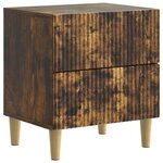 vidaXL Cabinet de chevet avec tiroir Chêne fumé 43 x 34 5 x 48 cm