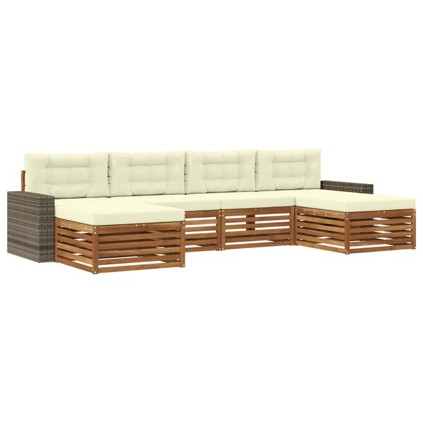 vidaXL Ensemble de canapés d'extérieur 6 pc Bois d'Acacia Massif
