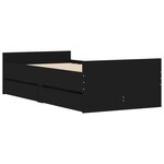 vidaXL Cadre de lit avec tiroirs noir 100x200 cm