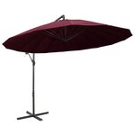 vidaXL Parasol suspendu Bordeaux 3 m Mât en aluminium