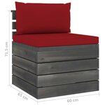 vidaXL Salon palette de jardin 5 Pièces avec coussins Bois de pin massif