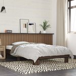 vidaXL Cadre de lit chêne marron 100x200 cm bois d'ingénierie et métal