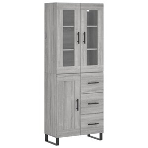vidaXL Buffet haut Sonoma gris 69 5x34x180 cm Bois d'ingénierie